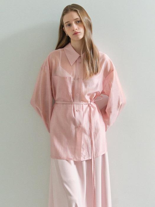 Sheer Belted Shirt_2color