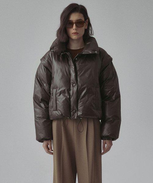 ★on&on★ Minimal Crop Hooded  Down Jumper NEP3WMA01 온앤온 Minimal Crop Hooded Goose Down Jumper NEP3WMA01