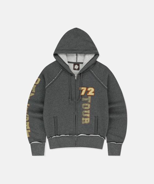 W 72TOUR Zip Up Hoodie Heather Charcoal