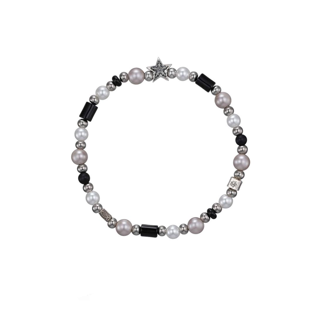 SDN.25F9 Black Ashy Pink Sea Star Beads