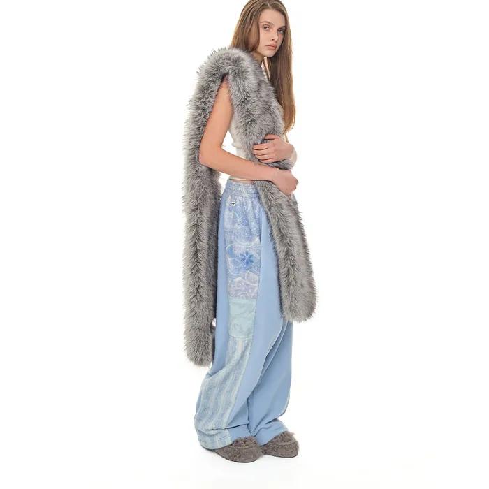 FLEECE PANEL SWEATPANTS (BLUE)