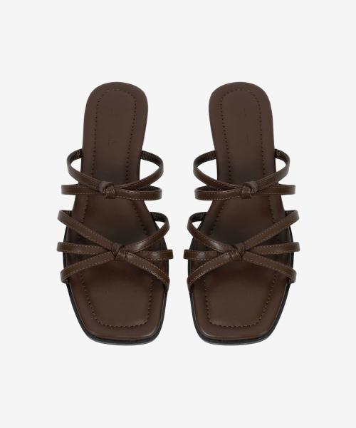 노티드 스트랩 슬라이드 [BROWN]