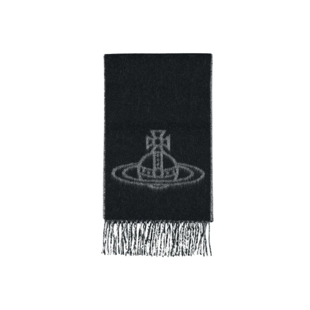 (W) Vivienne Westwood Double Logo Scarf Black