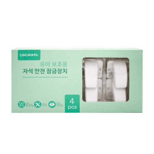 코쿤) 자석 안전 잠금장치 4개입 - 서랍 씽크대 옷장 등 - 안전잠금장치 | 쿠팡