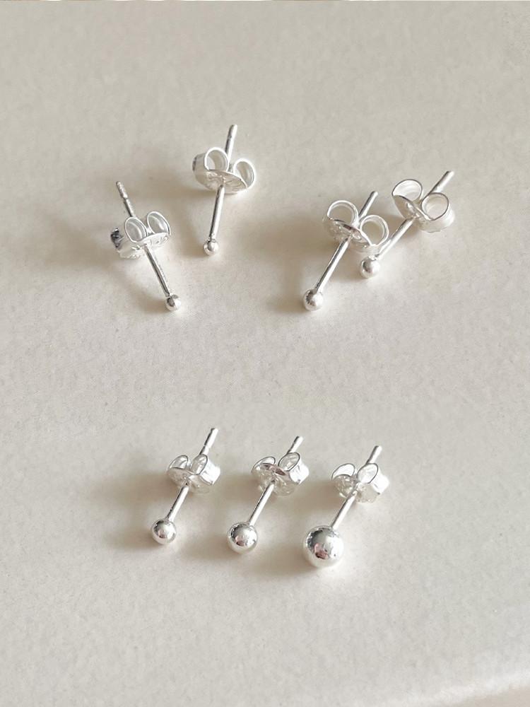 925실버 볼 귀걸이 1.5mm 2mm 2.5mm 3mm 4mm 은 귀걸이
