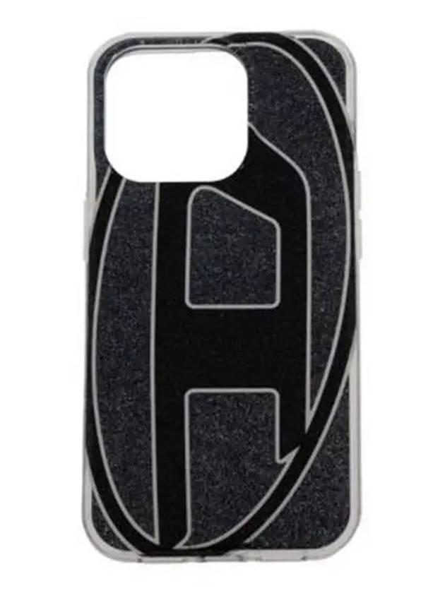 디젤 로고 프린트 글리터 아이폰 15 케이스 블랙 DGLITTERCASESS24FORIPHONE15