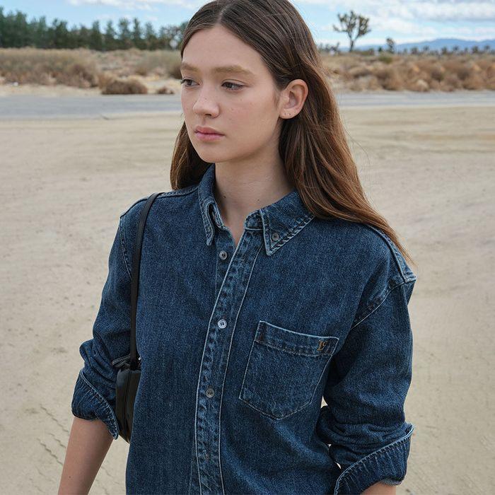 Lc DENIM CROPPED SHIRT JACKET_DARK BLUE_LC251SH06B3