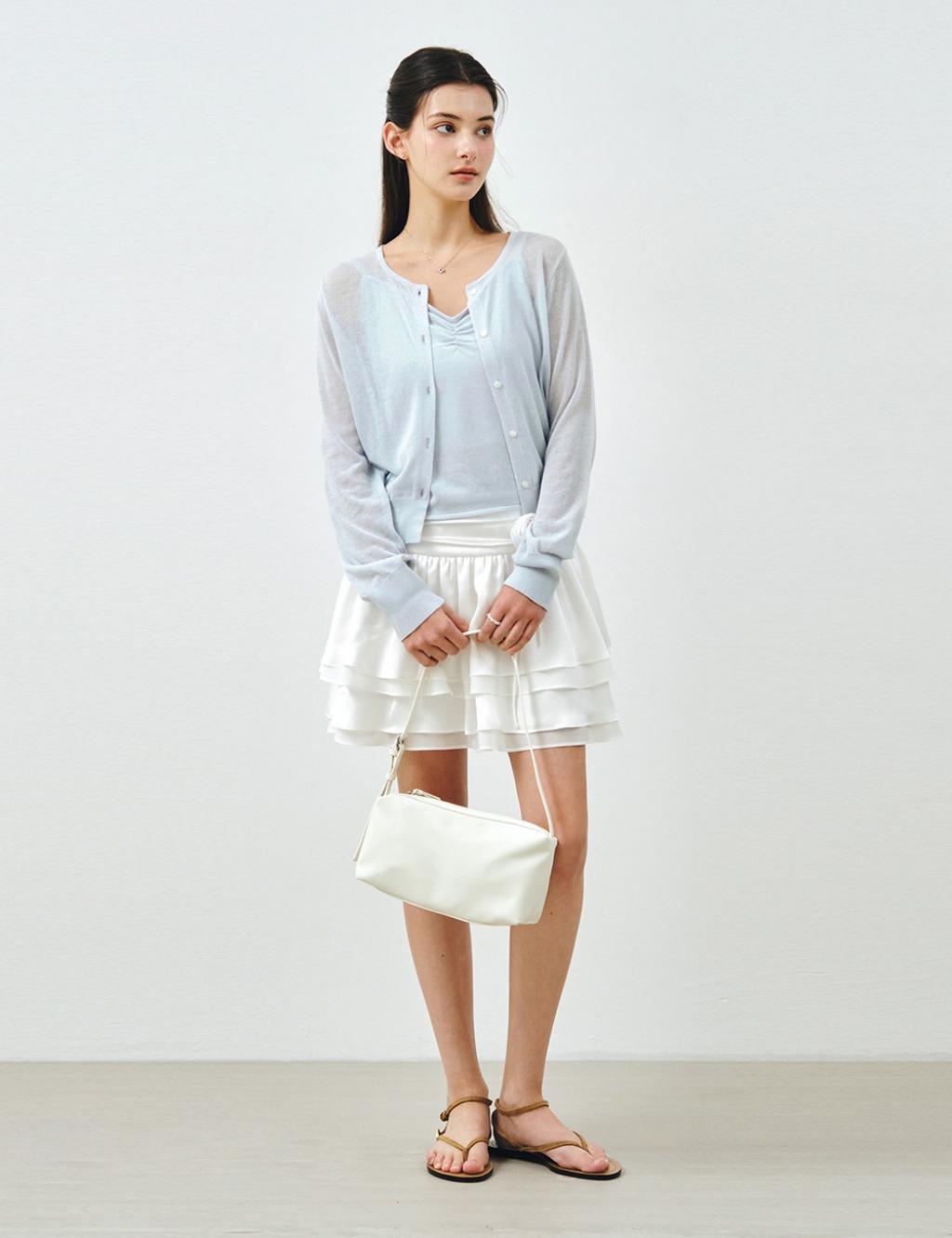 [SET] 린넨 시스루 가디건 & 슬리브리스 라이트블루 MDCD050LBLUE