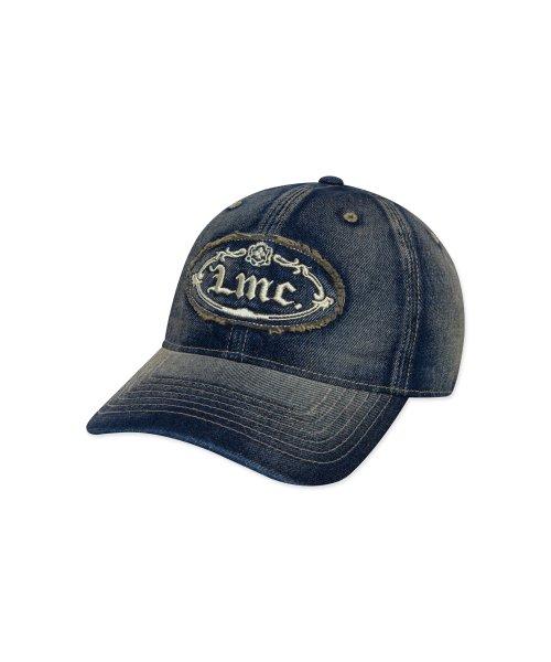WASHED DENIM GOTHIC OVAL 6PANEL CAP dark teal