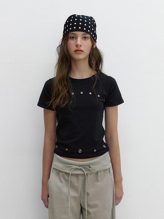 CURVE EYELET T (BLACK)