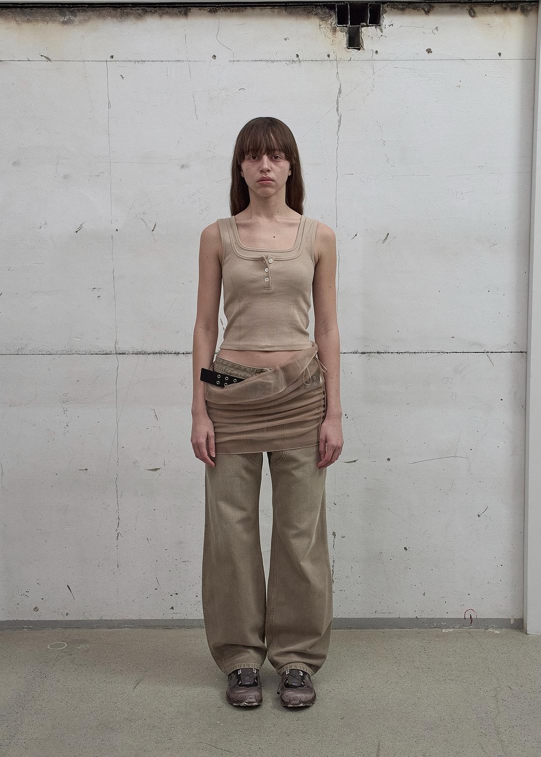 [2nd REORDER] DOUBLE LAYERED TANK TOP (SAND BEIGE)