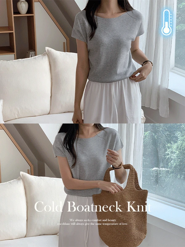 [여름신상🌴메리니트여름ver/하객룩] 콜드 보트넥 니트