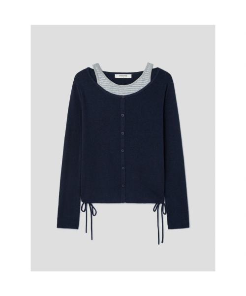 레이어드 풀오버  네이비