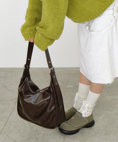 belted ridge bag (crinkle brown)
