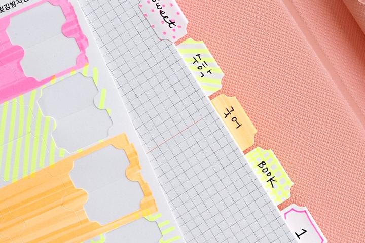 컬러핏인덱스라벨 인덱스 스티커 3종_3options