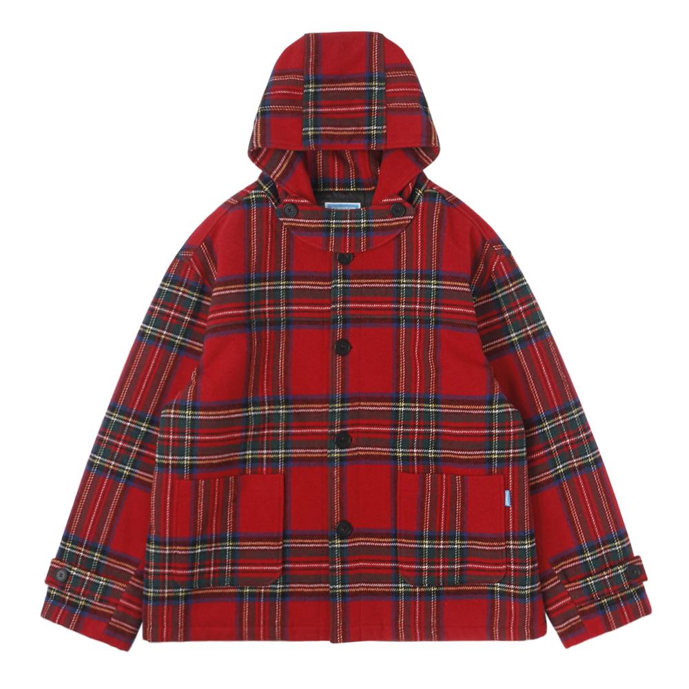 Tartan Hooded Coat - Red