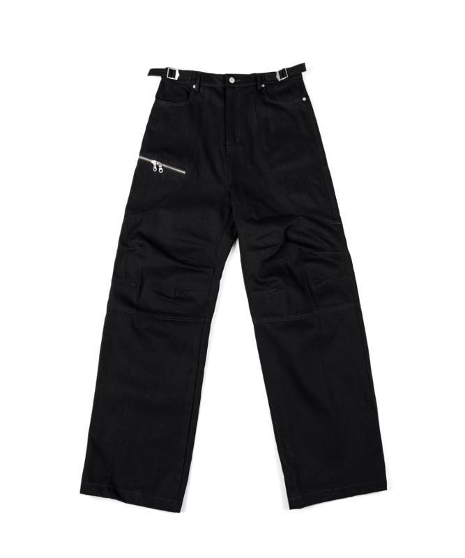 SIDE CROSS ZIP DENIM PANTS