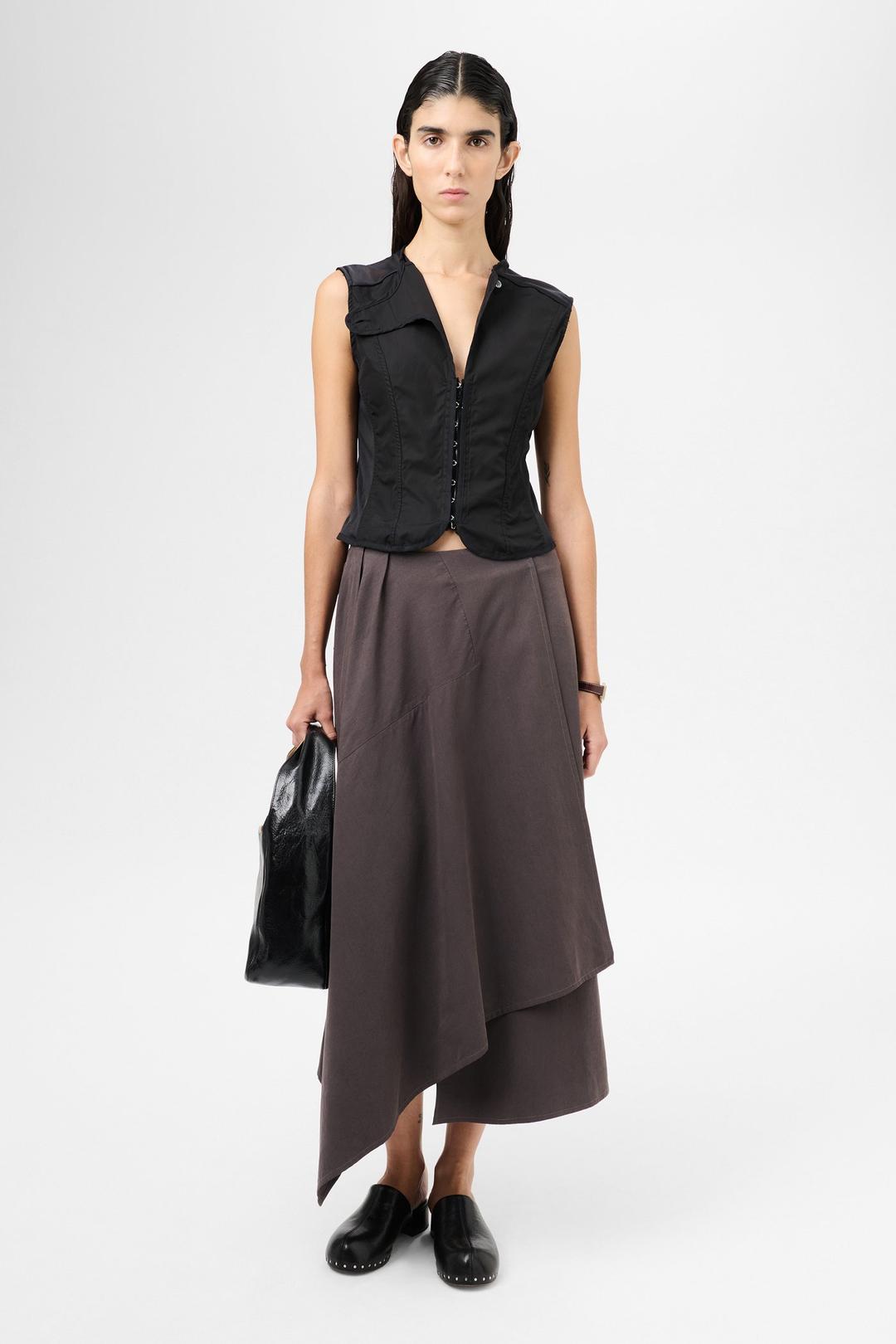 Corset Vest Black All Day Poplin