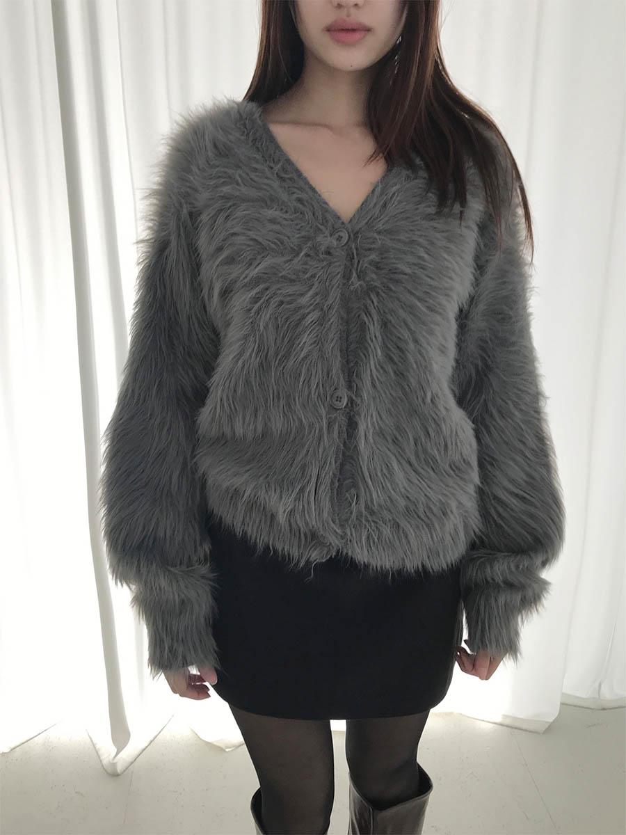 Hairy brushed cardigan