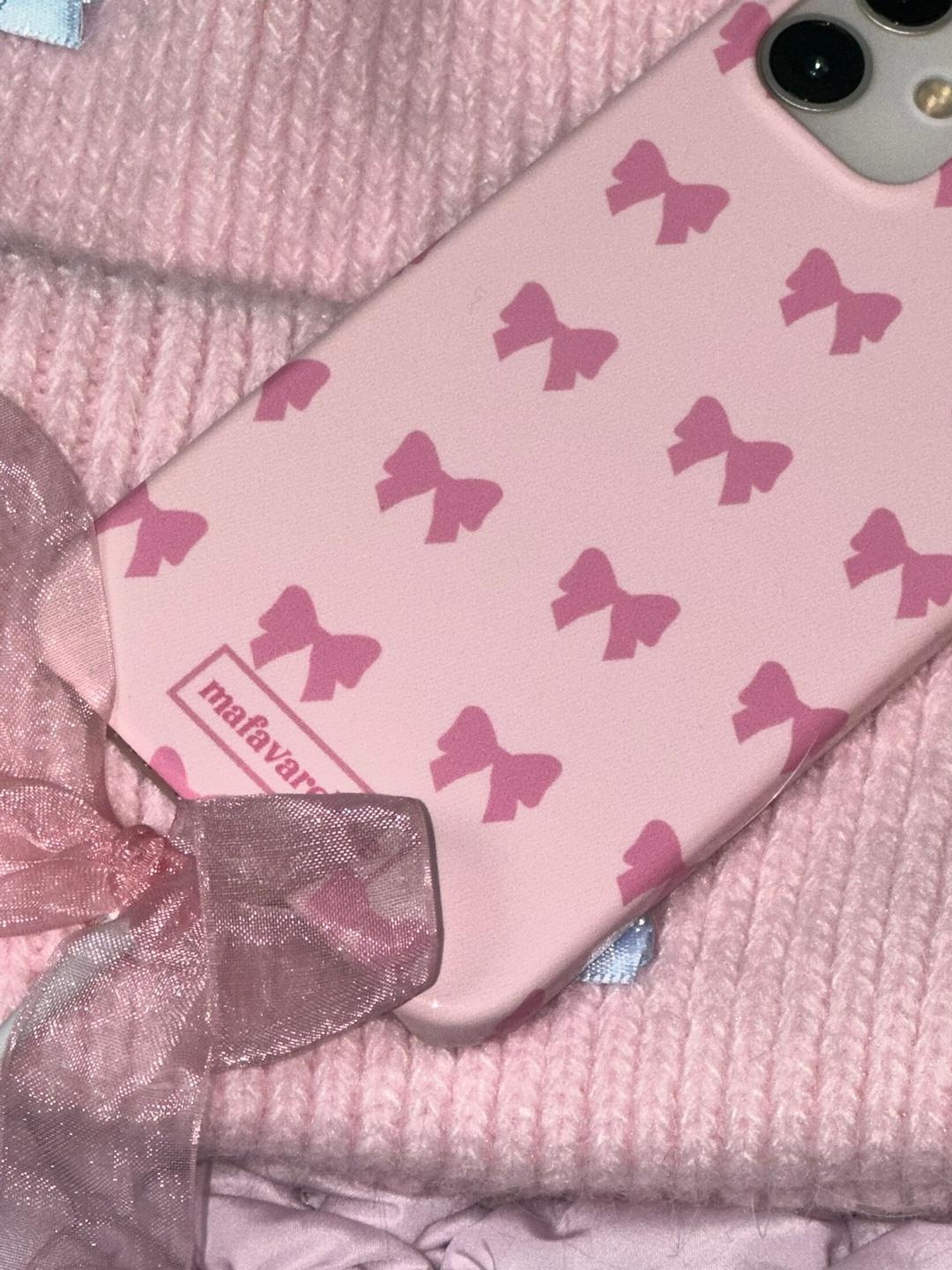 pastel pink ribbon hard case