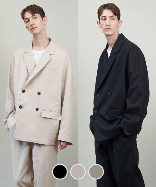 대디 핏 린넨 더블 자켓