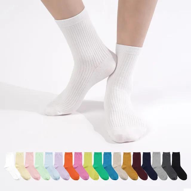 [🧦오늘출발🍿] 8켤레 발목이 슬림해보이는 여자 골지 중목 컬러 데일리 여성 학생 양말