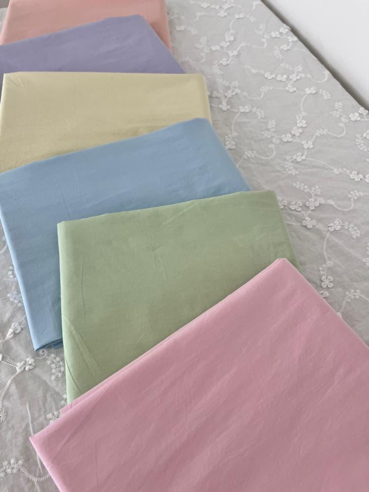 고밀도 무지 원단 40수 바이오워싱 면 / 10 color