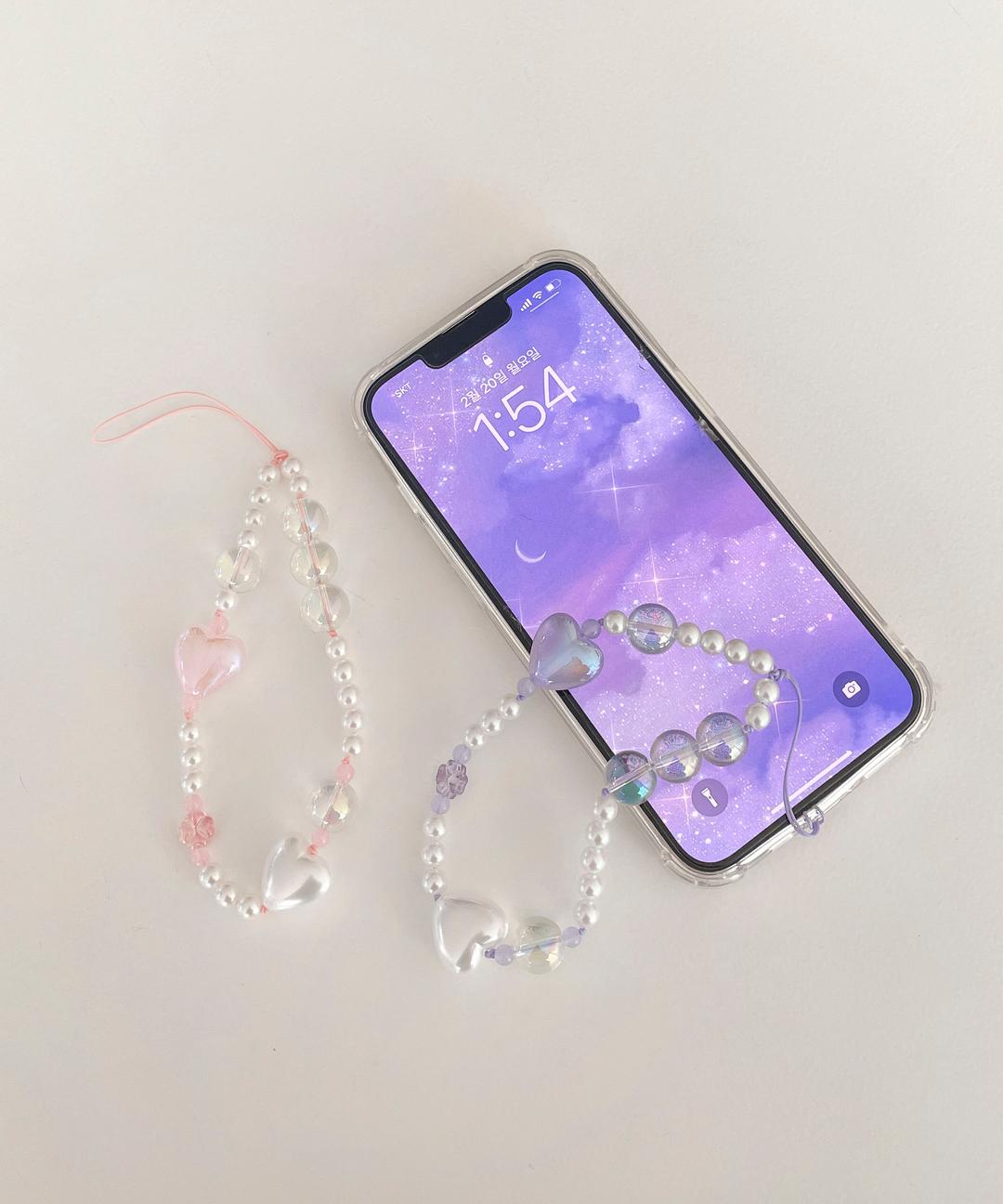 [무배] 스윗 캔디 비즈 스트랩 핸드폰줄 핸드폰고리 키링