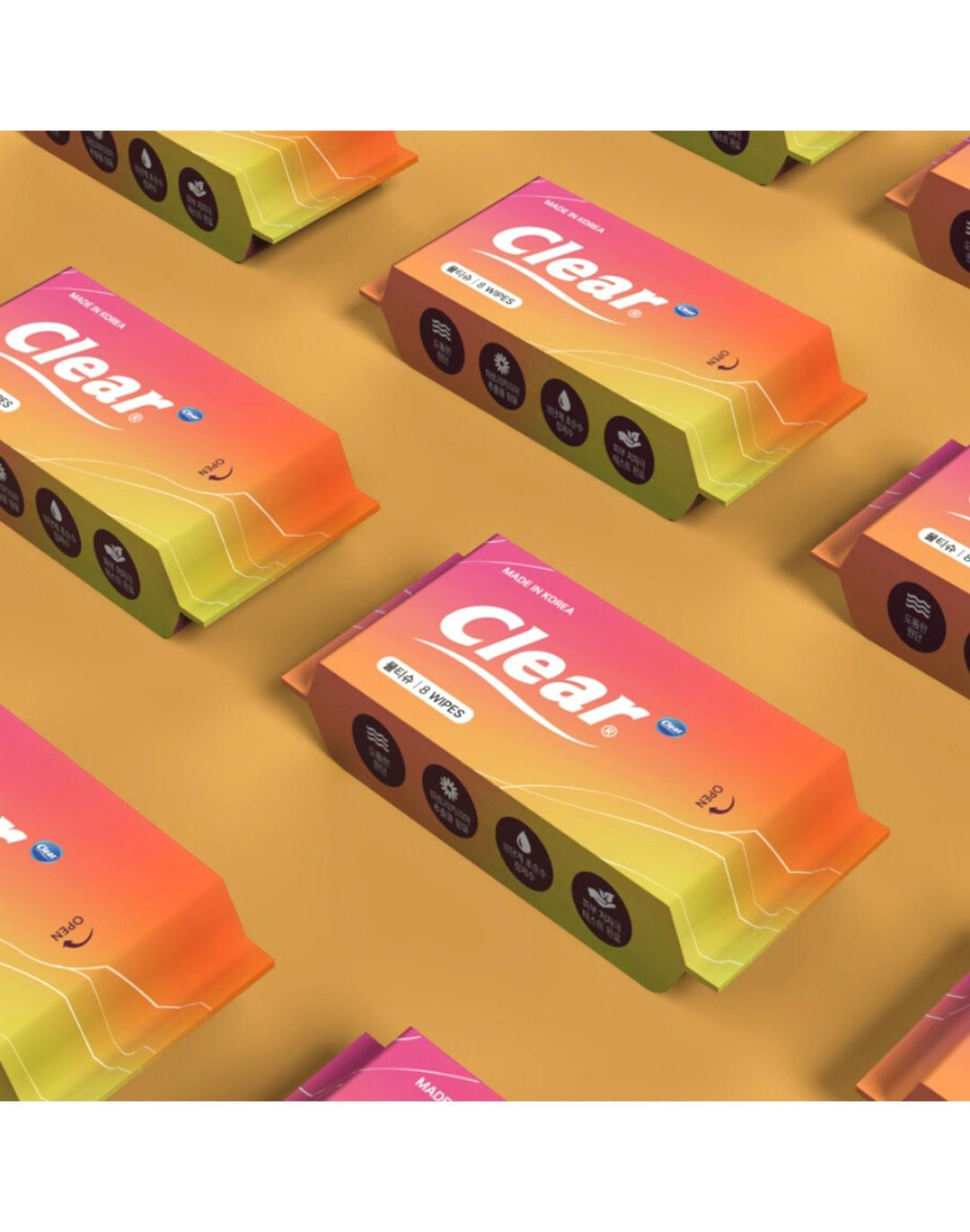 [clear] 프리미엄 저자극 포켓 미니물티슈 8매 25팩 (당일출고+무료배송) 휴대용물티슈 비대물티슈