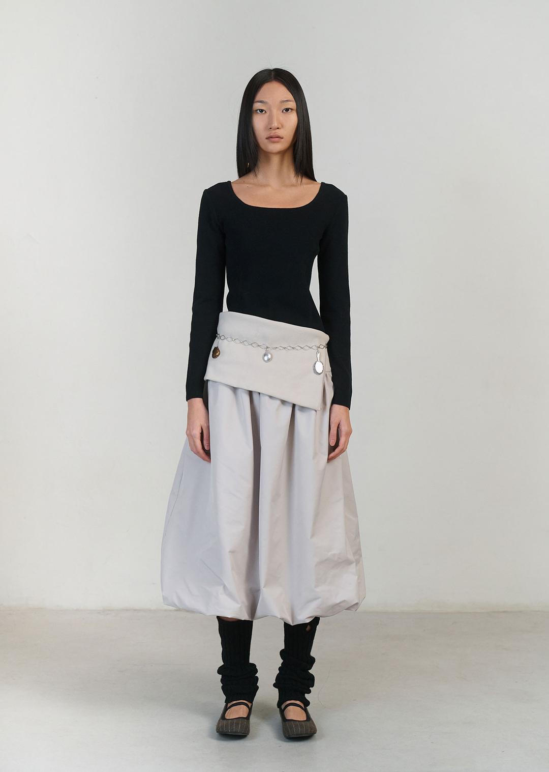 BANDING VOLUME SKIRT (2 COLORS)