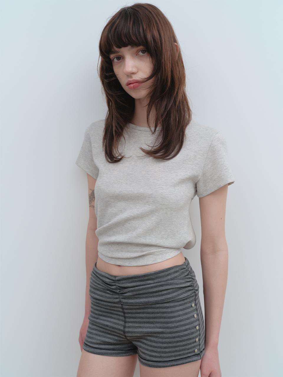 Back Tied T-Shirts [White Melange]
