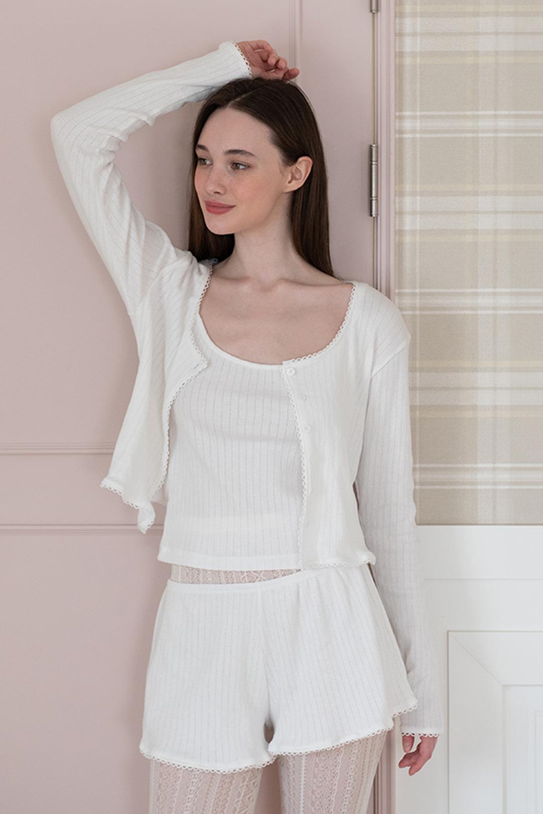 Baby Eyelet Three Piece - White
