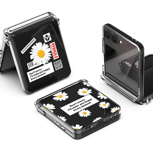 [TC] 오토 힌지 클리어 하드 케이스[데이지라벨] Z플립7 7FE 6 5