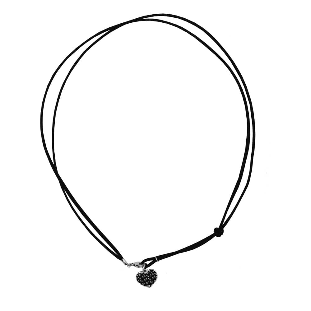 heart leather necklace