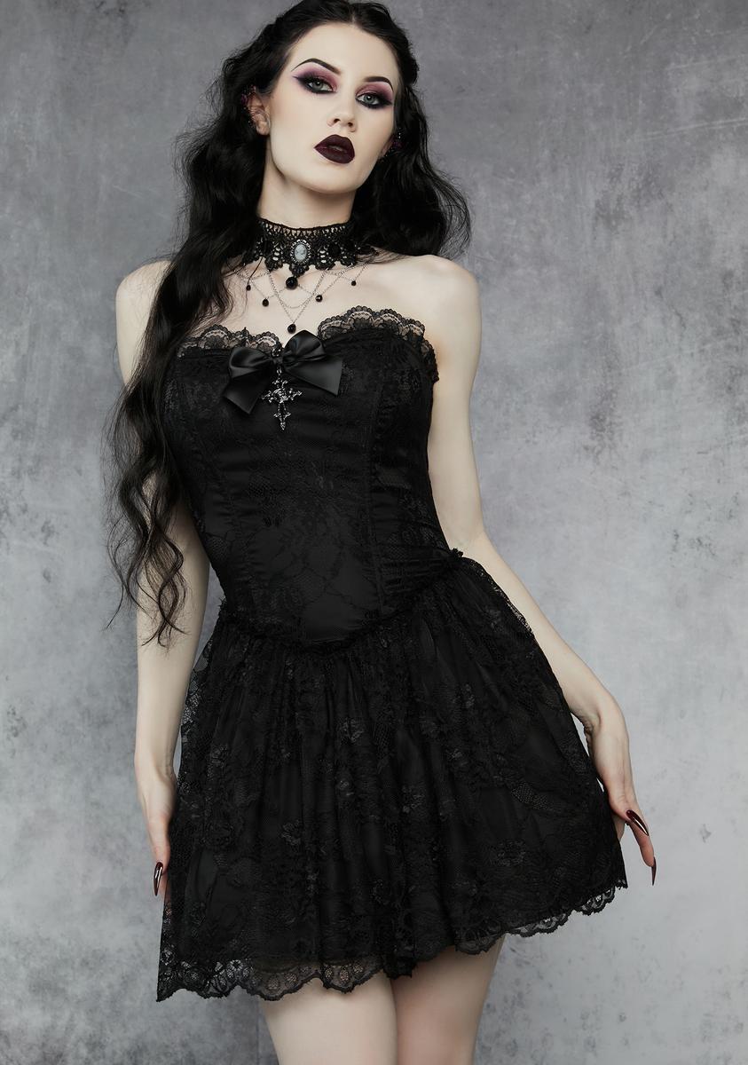 Night Take Caution Lace Mini Dress - Large