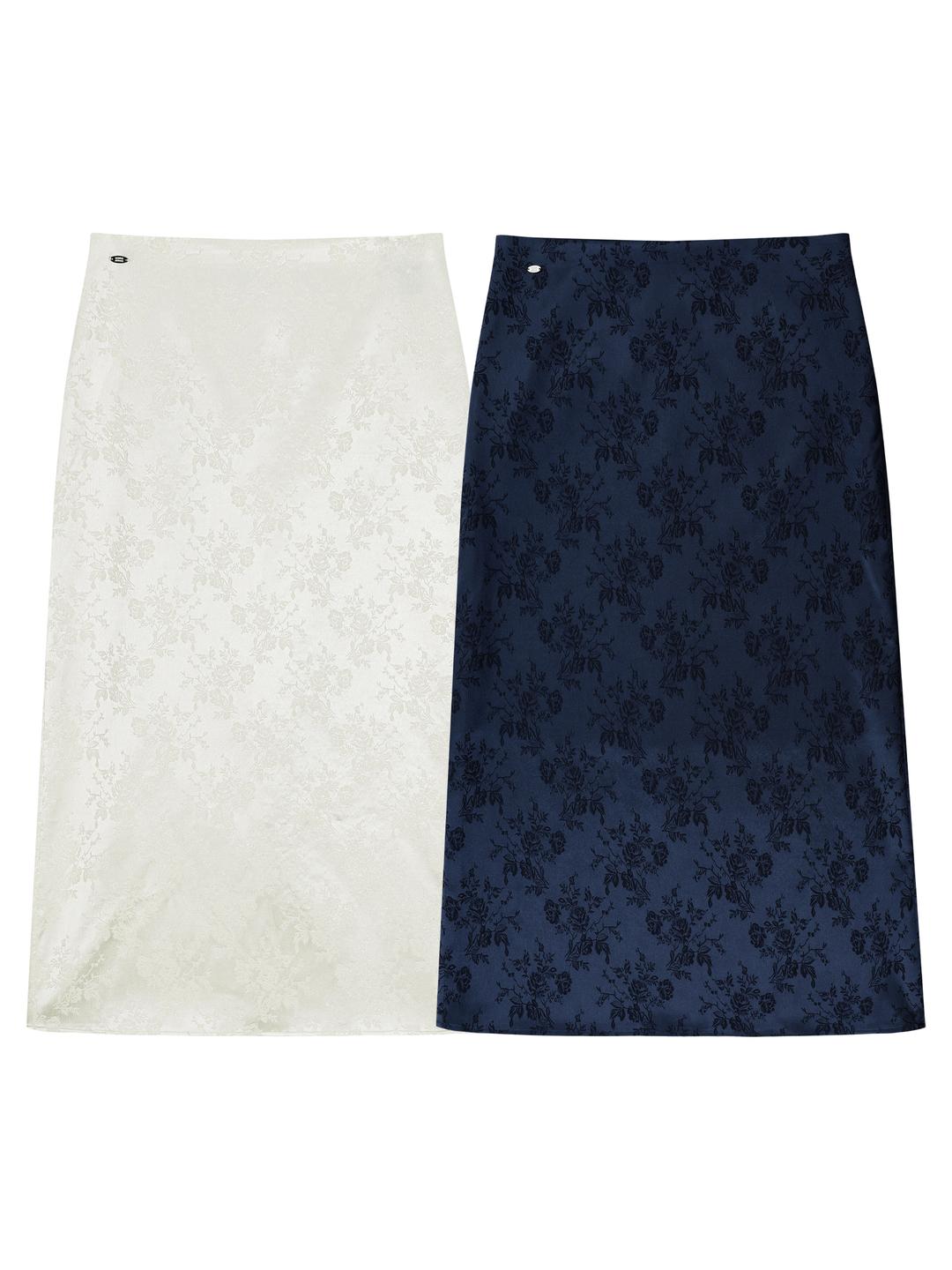 Flower Jacquard Satin SK - Long