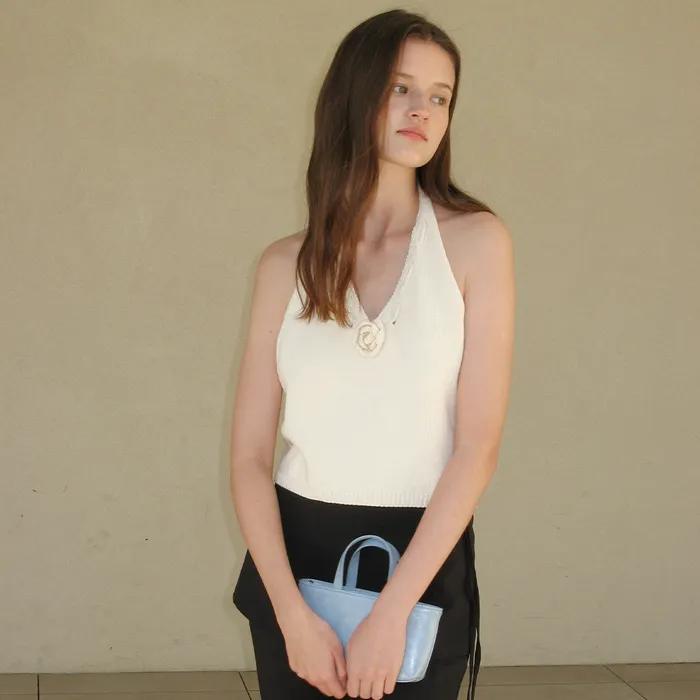 Aloha Halter Sleeveless Knit - Cream