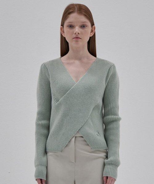 Wrap Layered Knit Ts_Mint