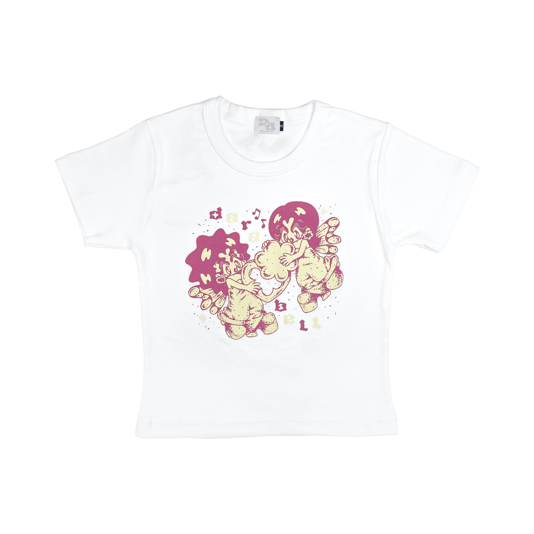 Honey Baby Rib Crop Tee (White)
