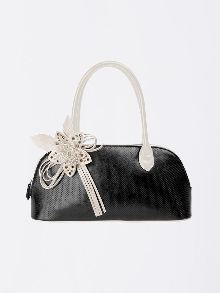 Flower Bowling Bag Glossy Black