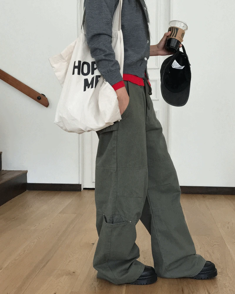 ECRU CARGO TROUSER WIDE PT