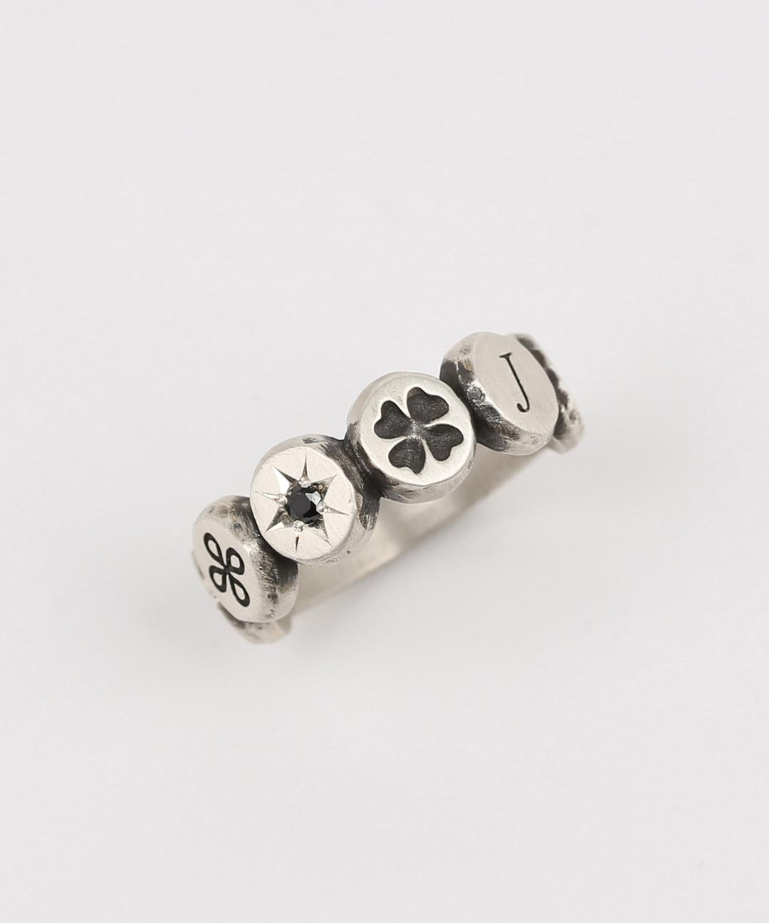 Clover engraving ring SBK (925 silver)