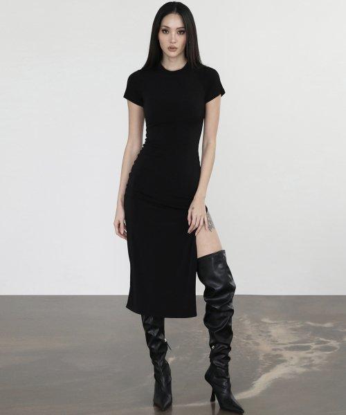 그레이스 1/2 슬리브 드레스 - 블랙