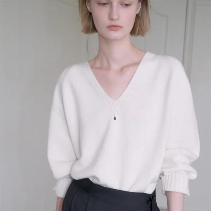 CASH MERINO WOOL V-NECK KNIT_IVORY_OD3C2MKN91IVY