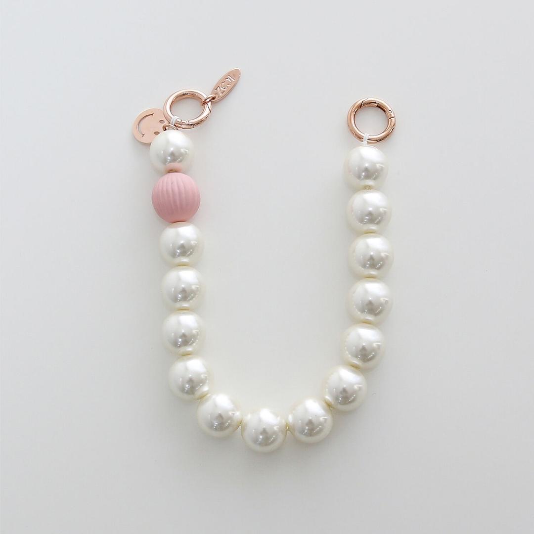 줄앤코 핑크스팟 진주 핸드폰 비즈스트랩 케이스