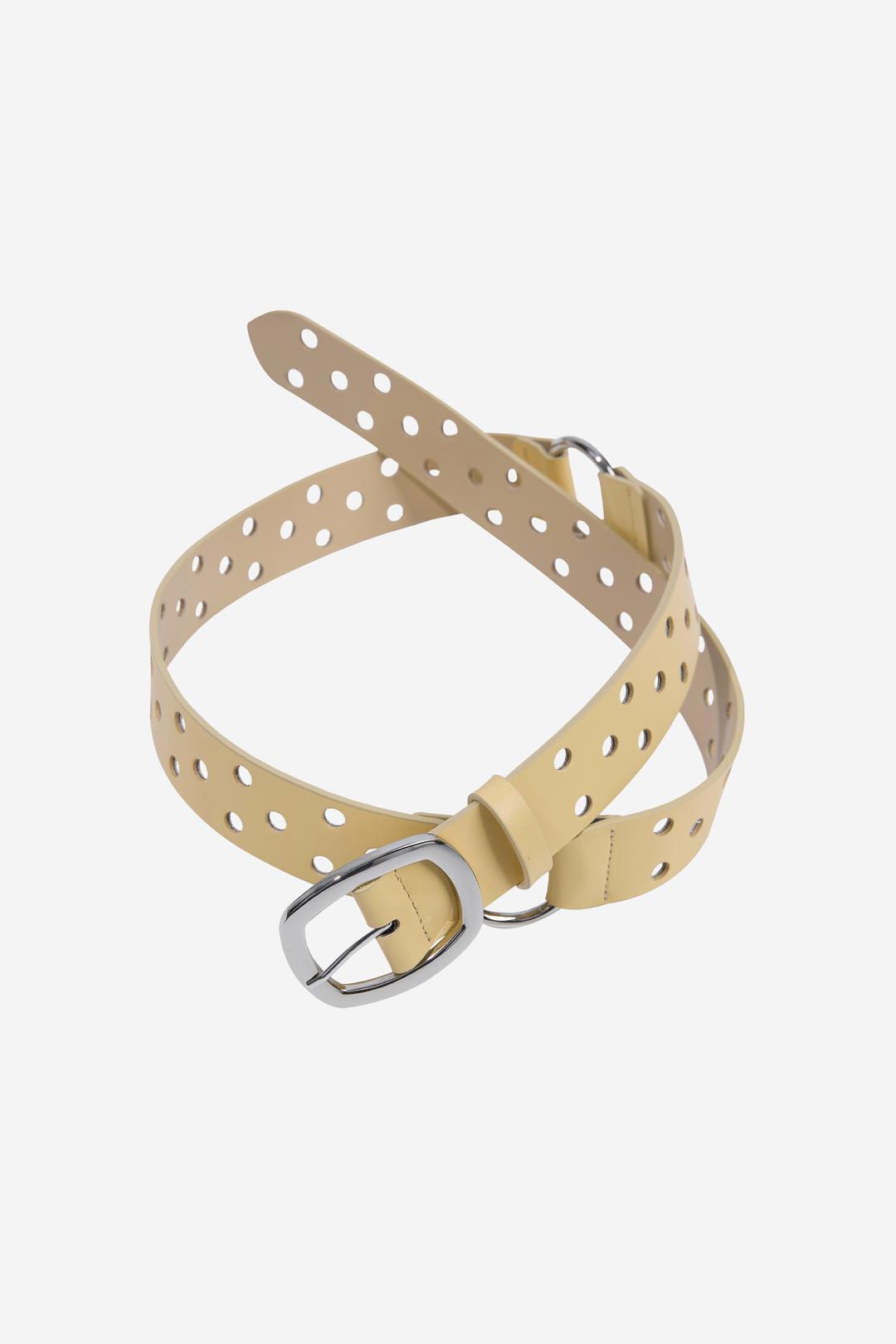 TWO RING HOLE BELT / BEIGE
