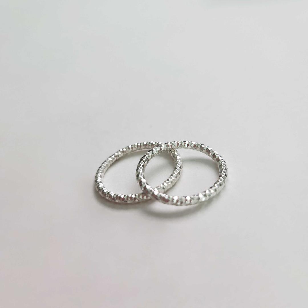 3mm rough silverring