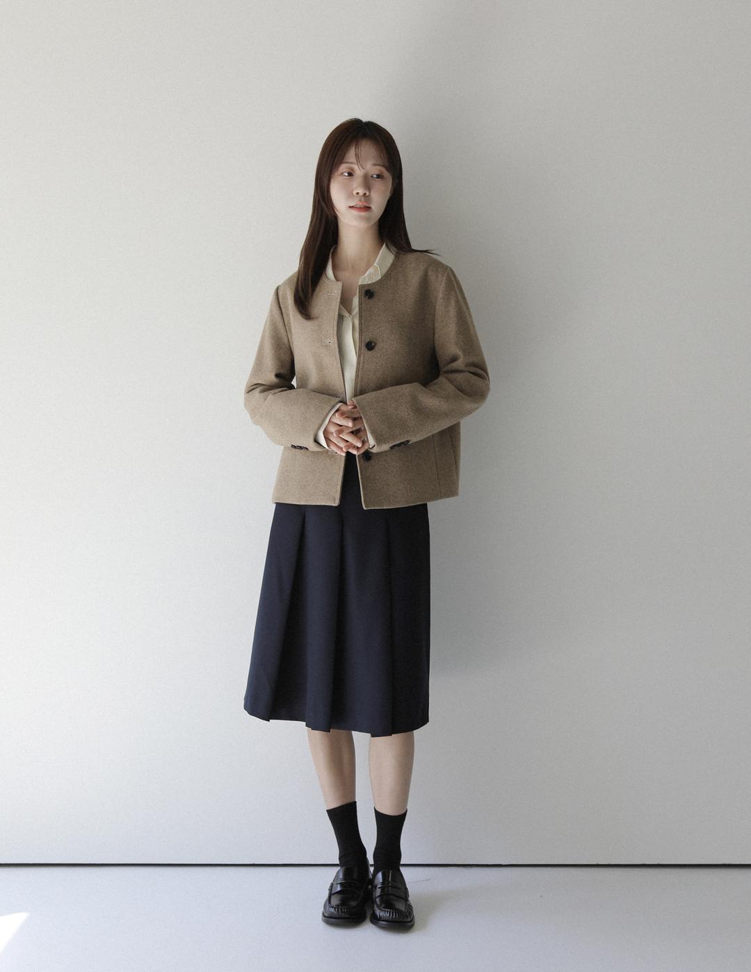 울 논칼라 자켓 2