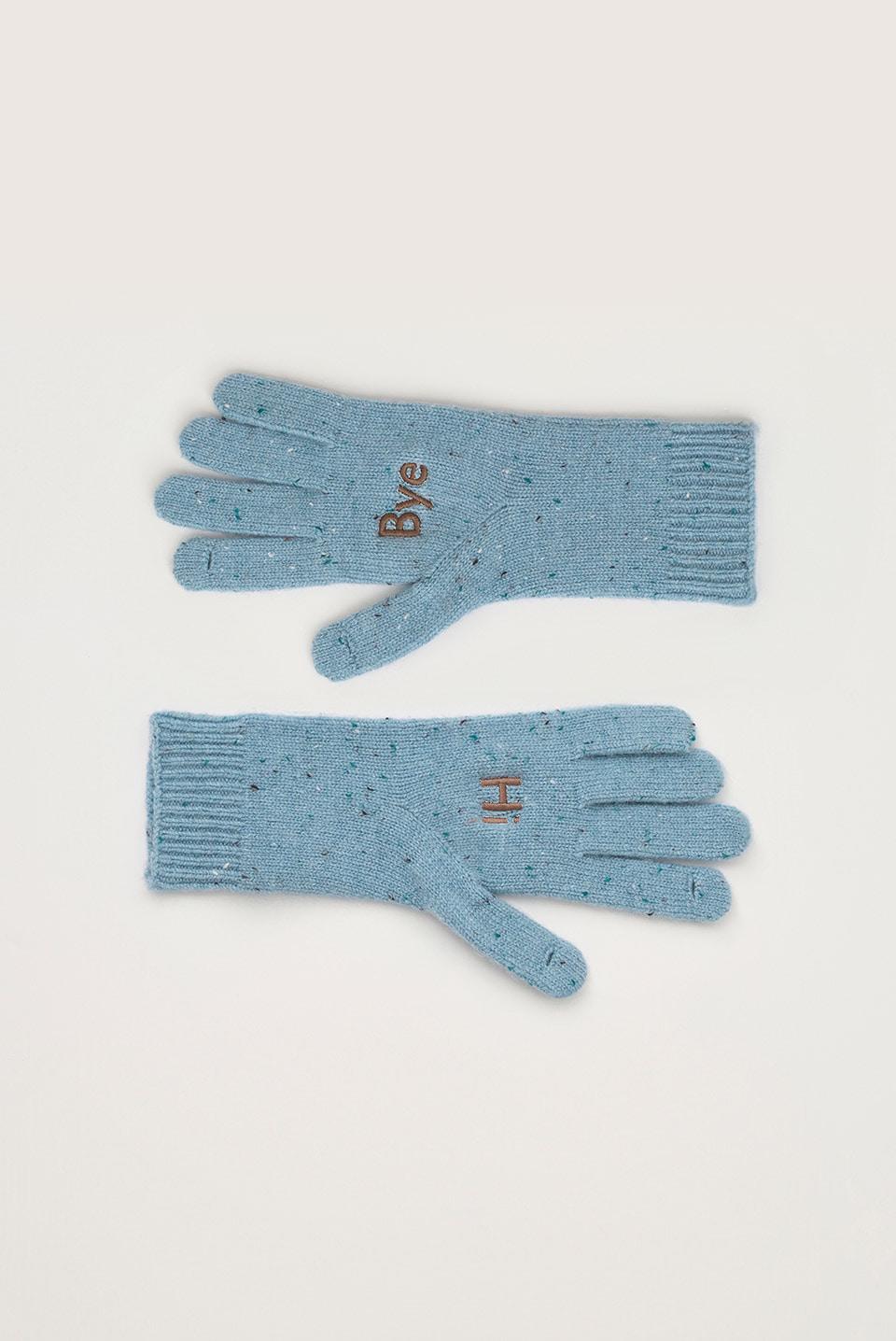 hi bye wool gloves - vintage sky