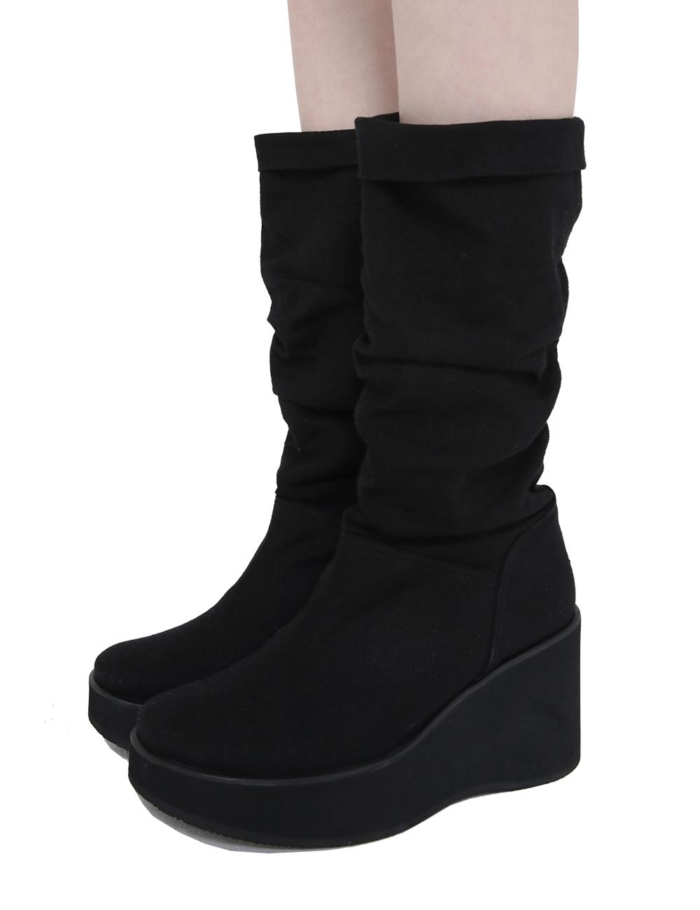 LINEN LONG BOOTS(BLACK)